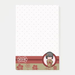 Misaki die Kokeshi-Puppe Post-it Klebezettel