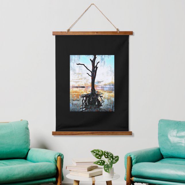 Misch-mediale Digital-Art-Hangband Wandteppich Mit Holzrahmen (Wohnzimmer)