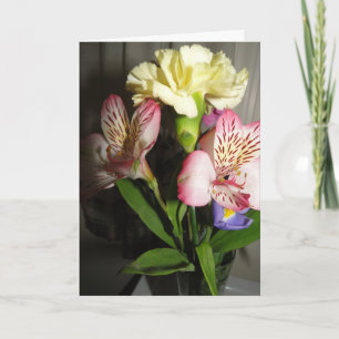 Mischblumenstrauß, denkend an Sie Karte