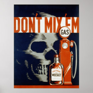 Mischen Sie Getränk nicht EM-Don't und fahren Sie Poster