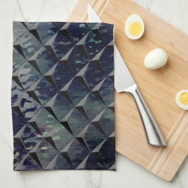 Mischen von 3D-Quadraten mit dunkelgrünem "Rauchgl Geschirrtuch