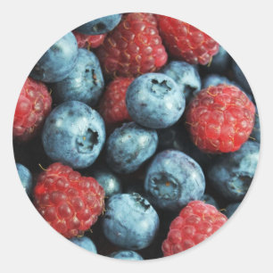 Mischentwurf der beeren (Blaubeeren und Himbeeren) Runder Aufkleber
