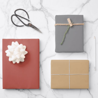 Mischhüllen Terracotta - Camel - Grau Geschenkpapier Set