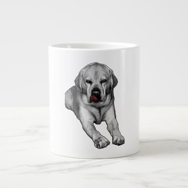 Mischief in Scarlet Dots Jumbo-Tasse (Vorderseite)