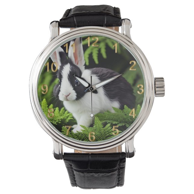 Mischief the Black and White Bunny, beobachten Sie Armbanduhr (Vorderseite)