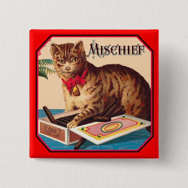 Mischief the Cat Button (Vorderseite)