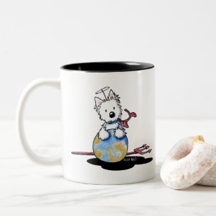 Mischief Westie Dog Zweifarbige Tasse