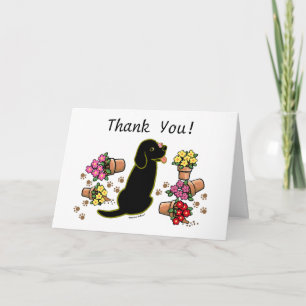 Mischievous Black Labrador Danke-Card Dankeskarte
