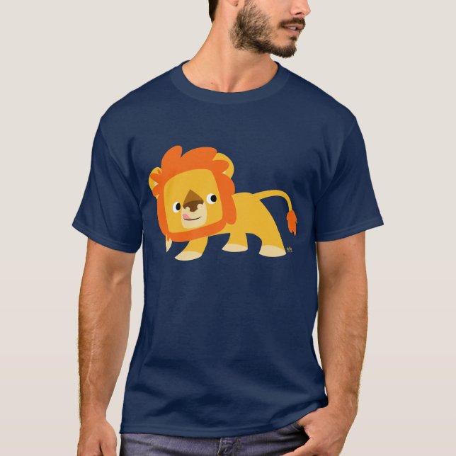 Mischievous Niedlich Cartoon Lion T - Shirt (Vorderseite)