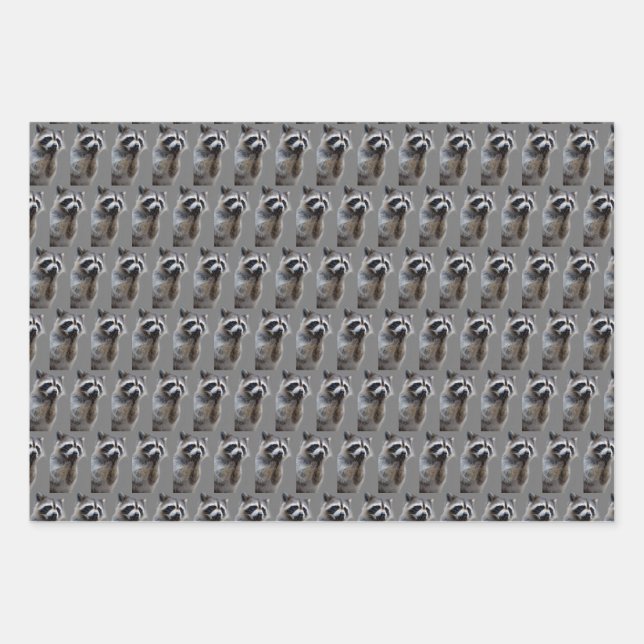 Mischievous Raccoon Geschenkpapier Set (Vorderseite)