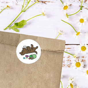 Mischous Chocolate Labrador Side Eye Runder Aufkleber