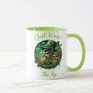 Mischous Leprechaun Savoring a Pint Tasse