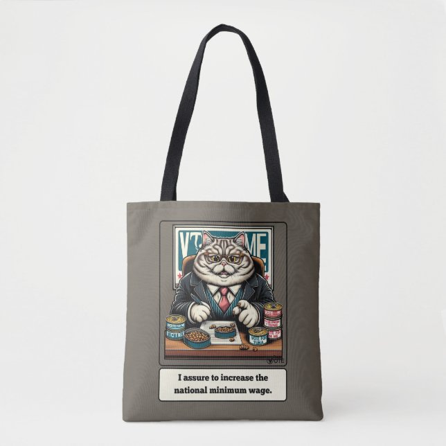 Mischous Meows: Der verrückte Katzenpolitiker Tasche (Vorderseite)