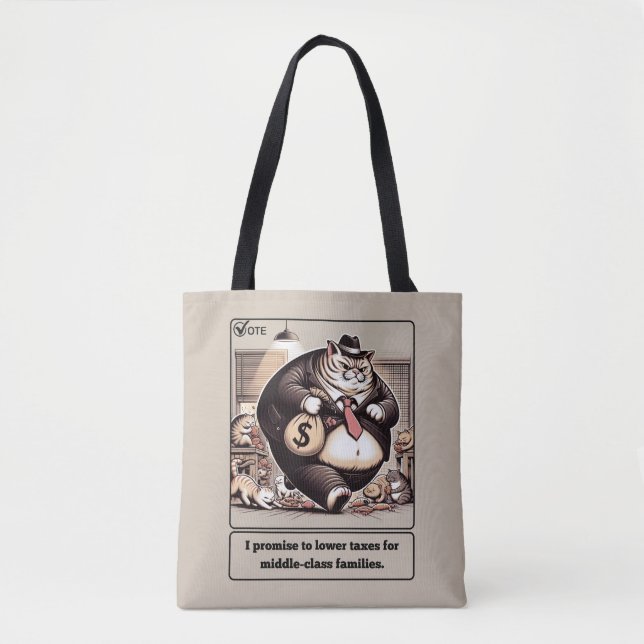 Mischous Meows: Der verrückte Katzenpolitiker Tasche (Vorderseite)