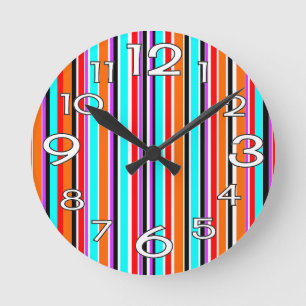 Mischstreifen Runde Wanduhr