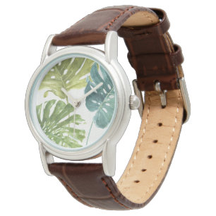 Mischtropische Palmen der GRÜNTÖNE-  Armbanduhr