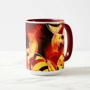 Mischung aus Gelbfärbung und dunkelrot, stark gest Tasse