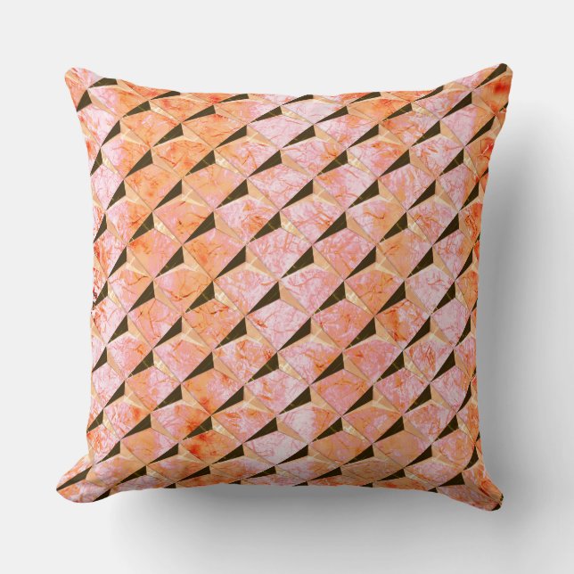 Mischung von 3D und Lachsfell im Hintergrund Kissen (Vorderseite)