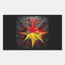 Mischung von Mandelbrot-Fraktal mit deutscher Flag Rechteckiger Aufkleber