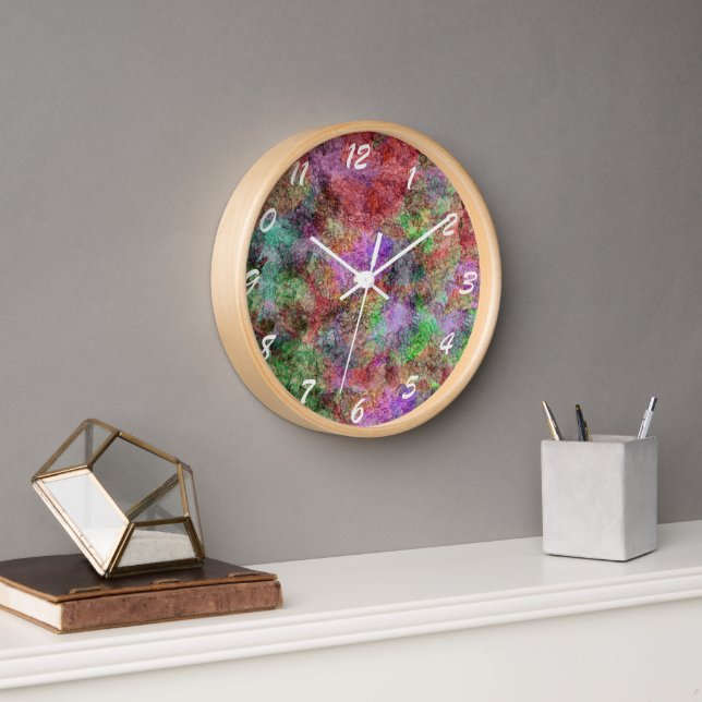 Mischung von Pastellfarben in Wirbel mit Squiggle  Uhr (Büro)