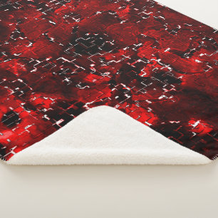 Mischung von roten Blütenblättern und roten Blüten Sherpadecke