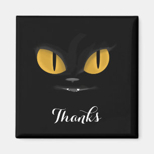 Mischvous Black Cat mit Fangs Danke Magnet