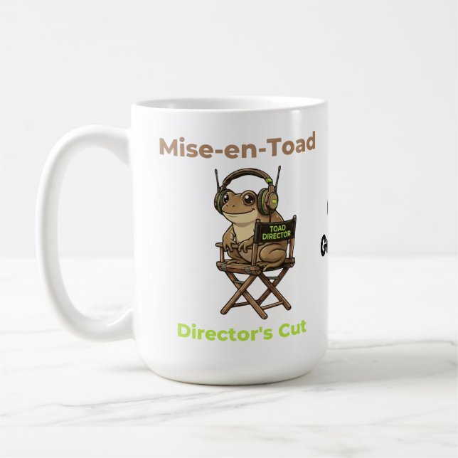Mise-en-Toad Director’s Cut Kinopun Toad Kunst Kaffeetasse (Links)