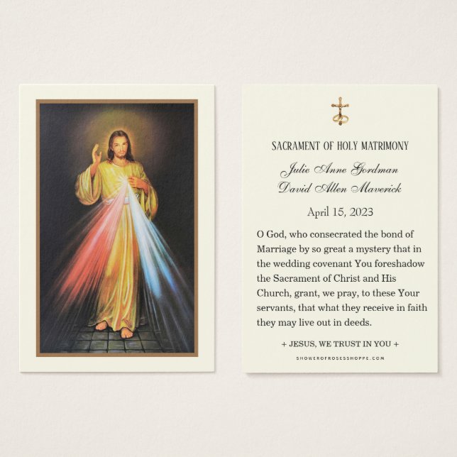 Miséricorde divine Jésus Élégante prière Mariage c (Devant & derrière)