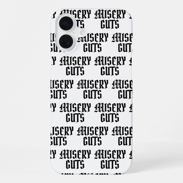Misery Guts iPhone 16 Plus Hülle (Rückseite)