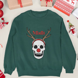 Misfit Red Nose Rentier Skull Weihnachten Sweatshirt