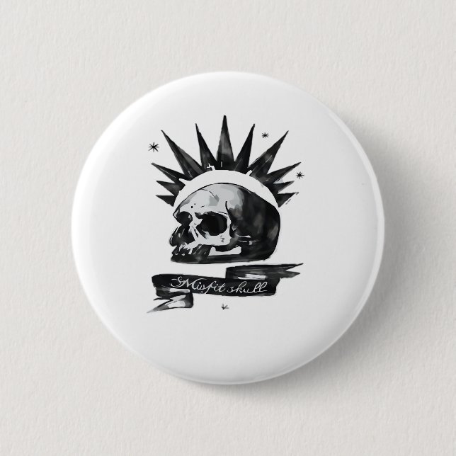 Misfit Skull Creative Character Art Style  Button (Vorderseite)