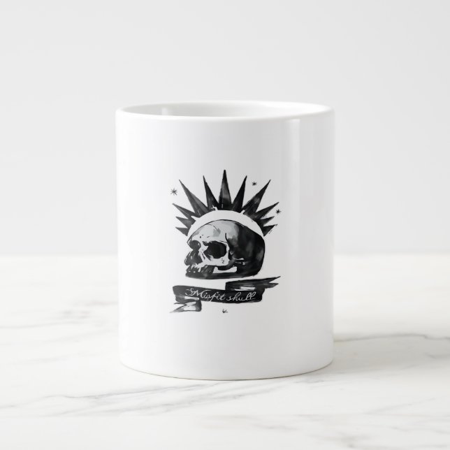 Misfit Skull Creative Character Art Style  Jumbo-Tasse (Vorderseite)