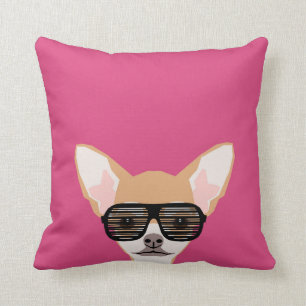Misha - Chihuahua mit Avaiatoren, Hipster-Brille Kissen