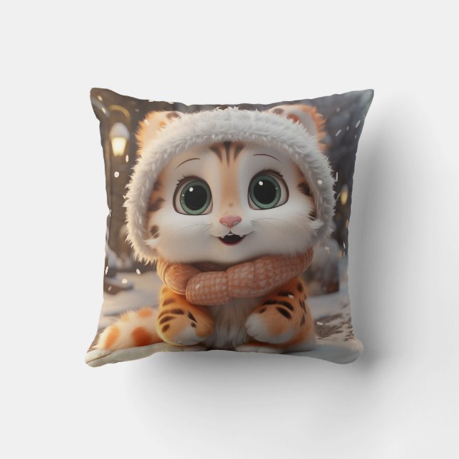 Misha - Ein flauschiger Leopard Kissen (Rückseite)