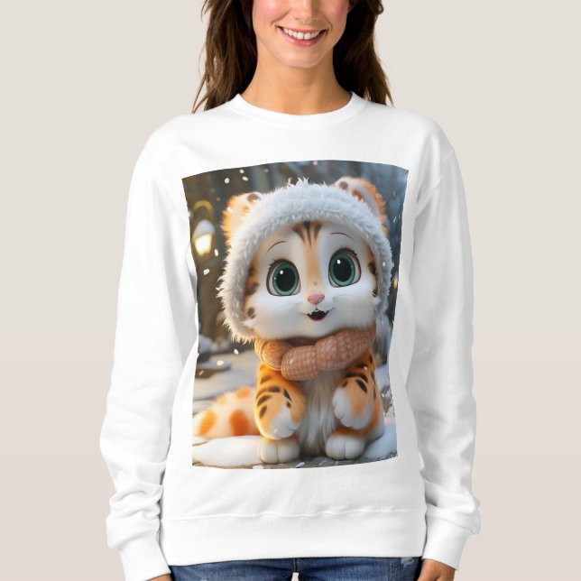 Misha - Ein flauschiger Leopard Sweatshirt (Vorderseite)