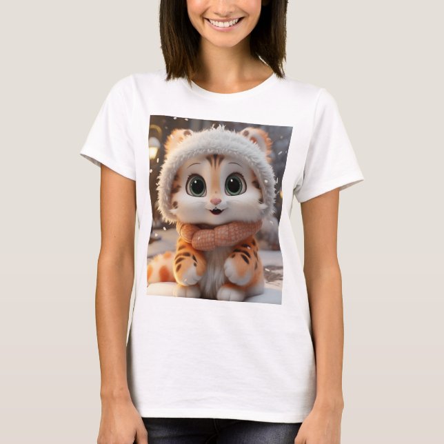 Misha - Ein flauschiger Leopard T-Shirt (Vorderseite)