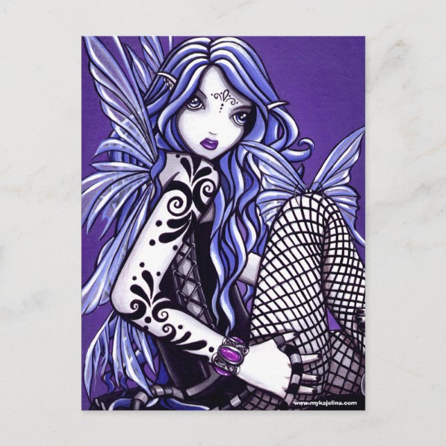 Misha Tattooed Butterfly Fee Fantasy Postkarte (Vorderseite)