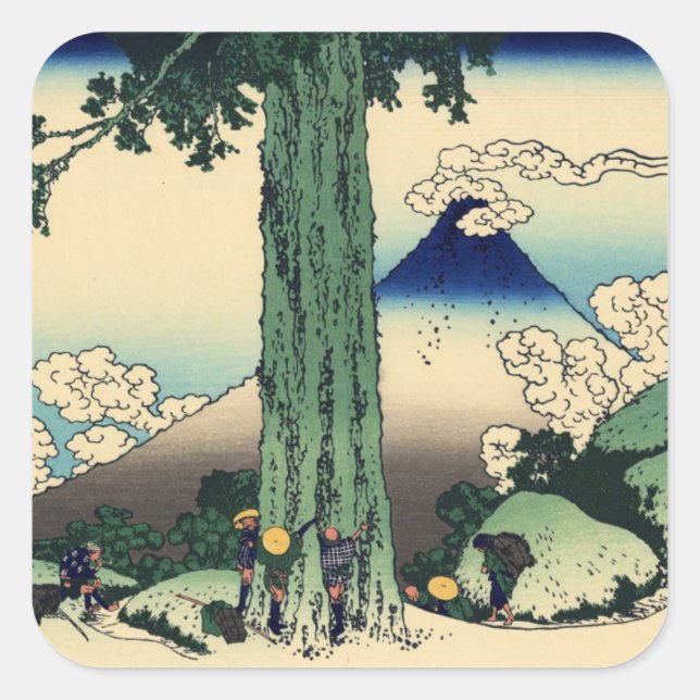 Mishima-Pass in der Provinz Kai Quadratischer Aufkleber (Vorderseite)