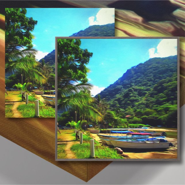 Mismaloya Boats on The River 0350 Art Leinwanddruck (Von Creator hochgeladen)