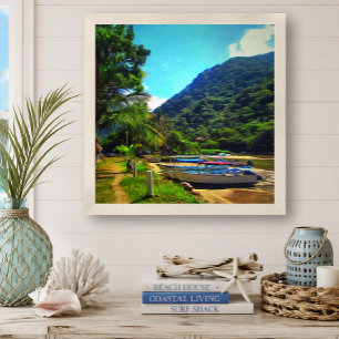 Mismaloya Boats on The River 0350 Art Print Poster