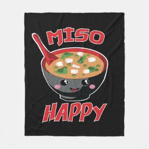Miso Happy Funny Food Kawaii Fleecedecke