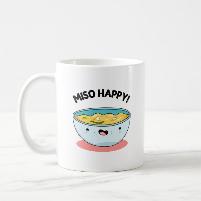 Miso Happy Funny Soup Pun Kaffeetasse (Links)