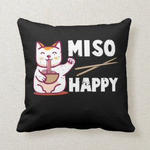 Miso Happy Japanisch Katze Lover Ramen Pun Kissen
