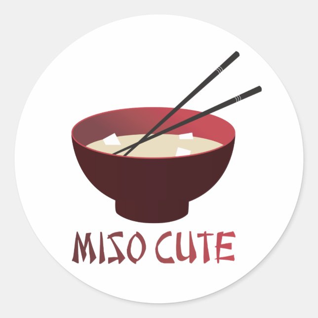 Miso Niedlich Runder Aufkleber (Vorderseite)