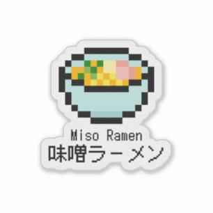 Miso Ramen Retro Pixel Art Aufkleber