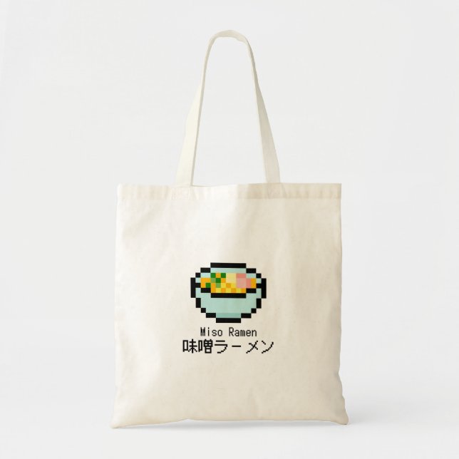 Miso Ramen Retro Pixel Art Tragetasche (Vorne)