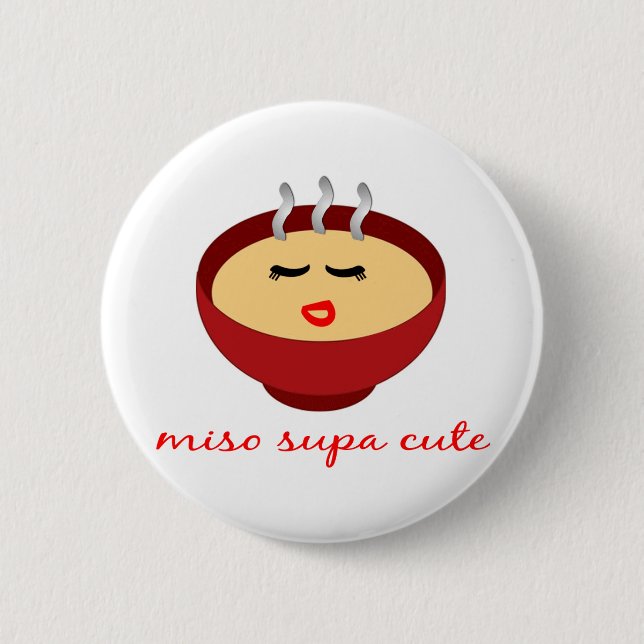 Miso Supa niedliche Damen-/Mädchen-Konzeption des Button (Vorderseite)