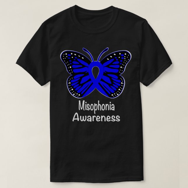 Misophonia Awareness Warrior Support Survivor Blue T-Shirt (Design vorne)