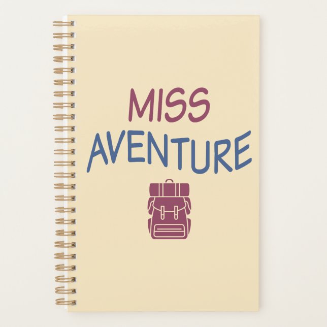 Miss Abenteuer-Agenda. Reisegeschenk Planer (Vorderseite)