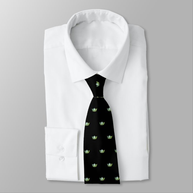 Miss America Apple Green & Black Crown Men's Krawa Krawatte (Gebunden)